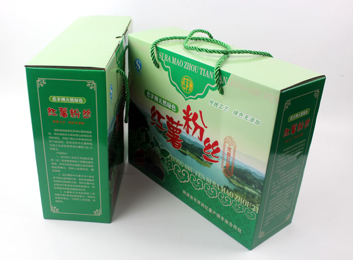定制禮品包裝盒，長(cháng)沙包裝廠(chǎng)力助桃源縣芭茅洲“紅薯粉絲”檔次倍增